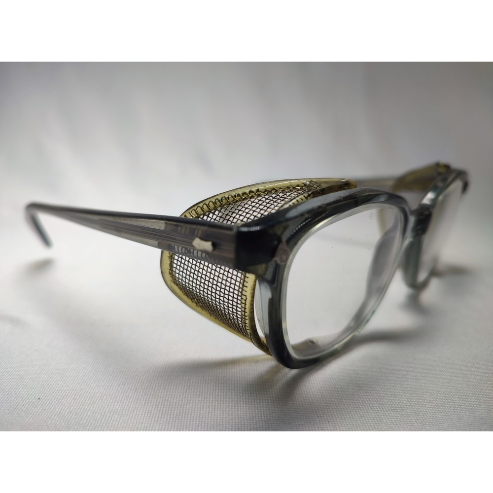 American Optical Vintage Safety Frames Side Shields Gray 1950s 60s USA 4 3/4 6